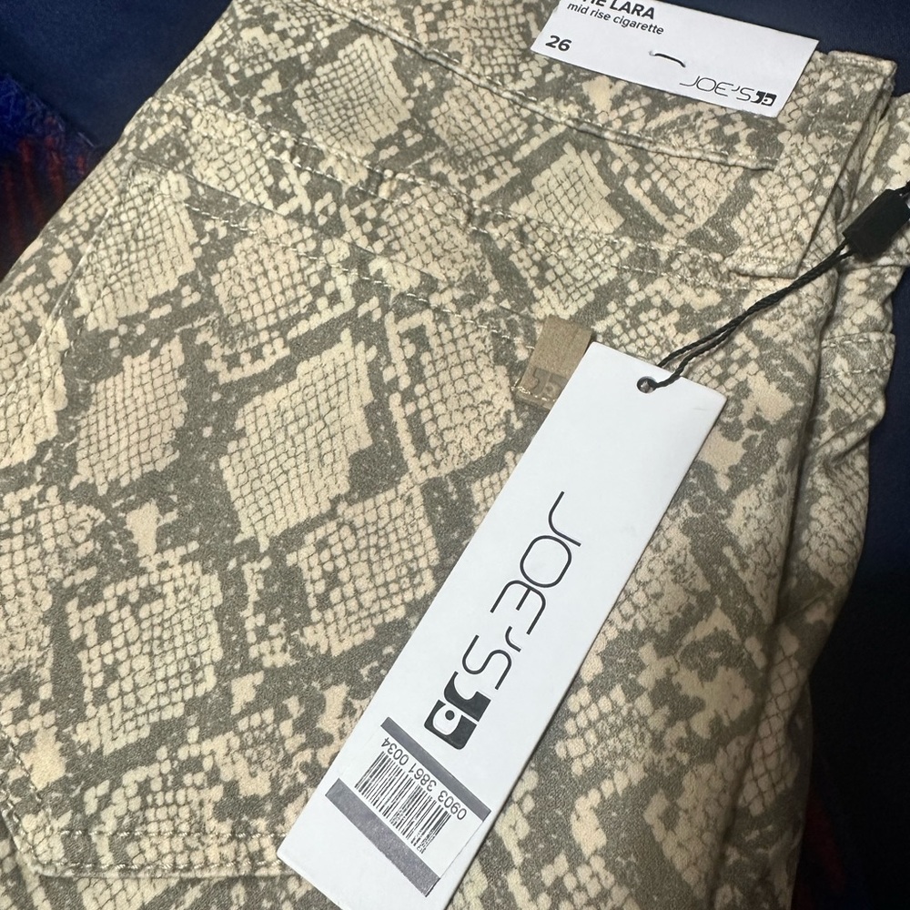 Joe's Jeans Snake Print Pants in Cream and Gray